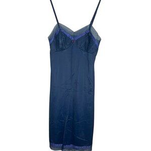 Vintage Butterfly Sheer Lingerie Slip Dress Blue 34 Sexy Feminine Coquette 60s